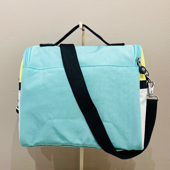 Kipling KICHIROU Lunch Bag Rainbow Pop Collection Clearwater Turquoise Rbw NEW - Picture 4 of 8